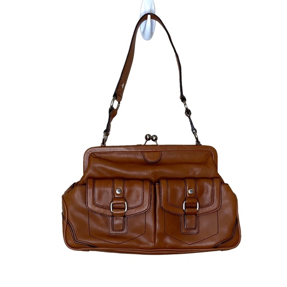 Fossil Bags Fossil Leather Doctor Satchel Bag Kiss Lock Clasp Two